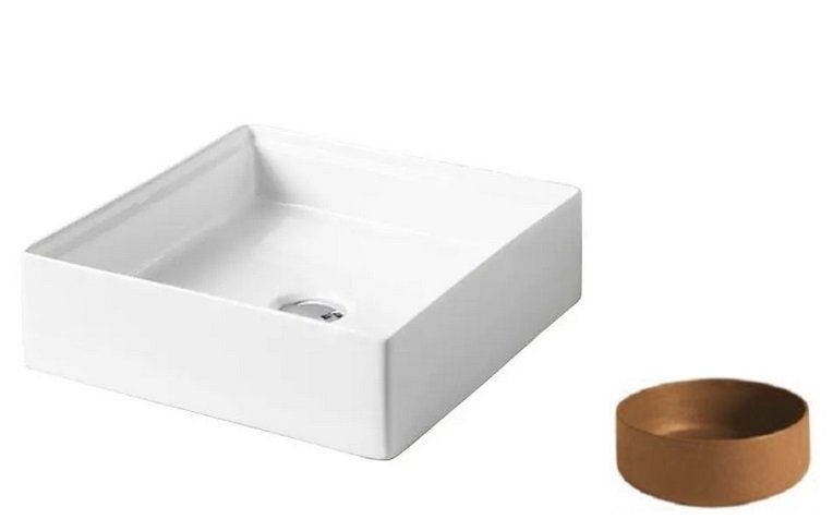 Раковина для ванной ArtCeram Scalino 38х38 см керамика коричневый (ombra bruciata) SCL001 19;00