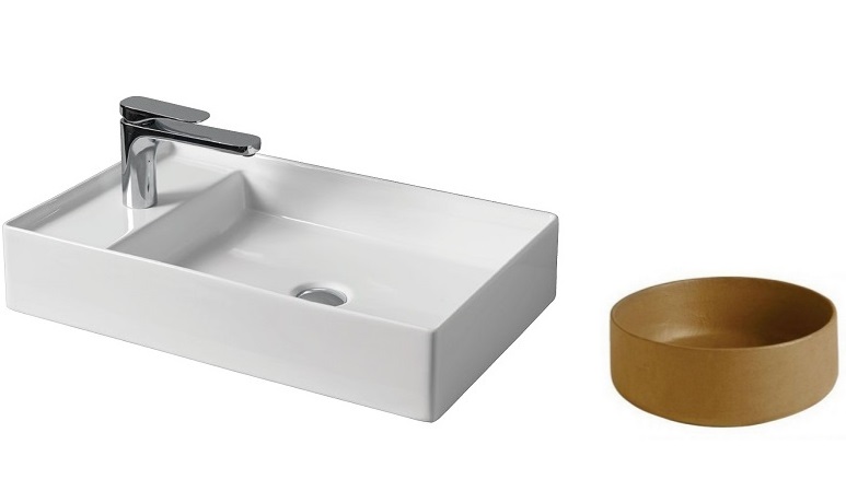 Раковина для ванной ArtCeram Scalino 60х38 см керамика коричневый (ombra cipro naturale) SCL003 18;00