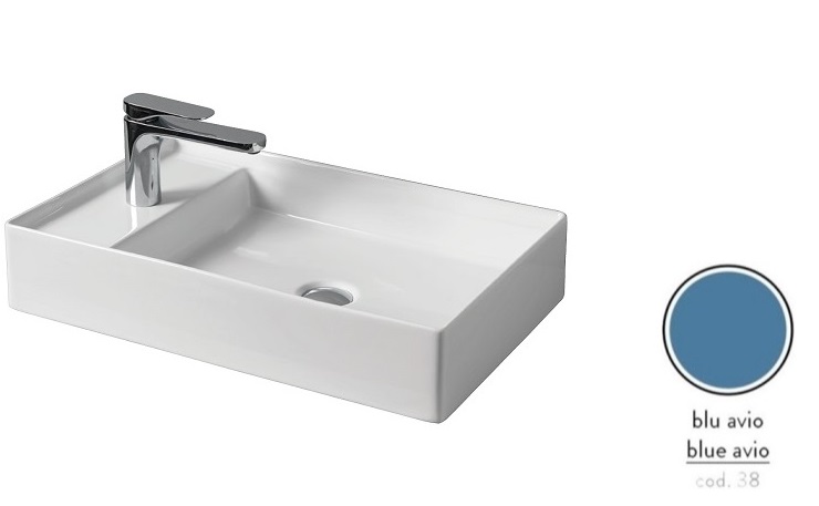 Раковина для ванної ArtCeram Scalino 60х38 см кераміка синій SCL003 38;00