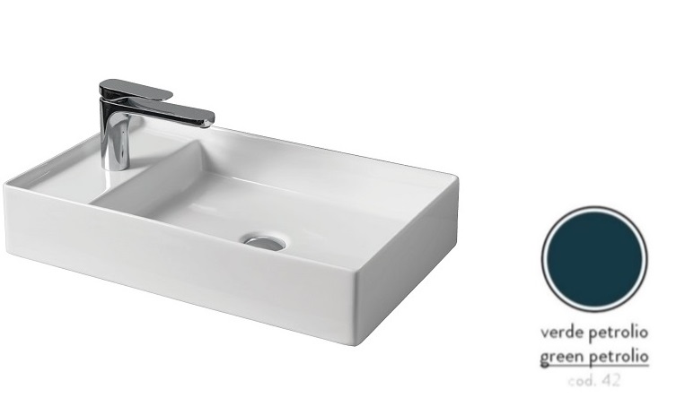 Раковина для ванной ArtCeram Scalino 60х38 см керамика сине-зеленый SCL003 42;00