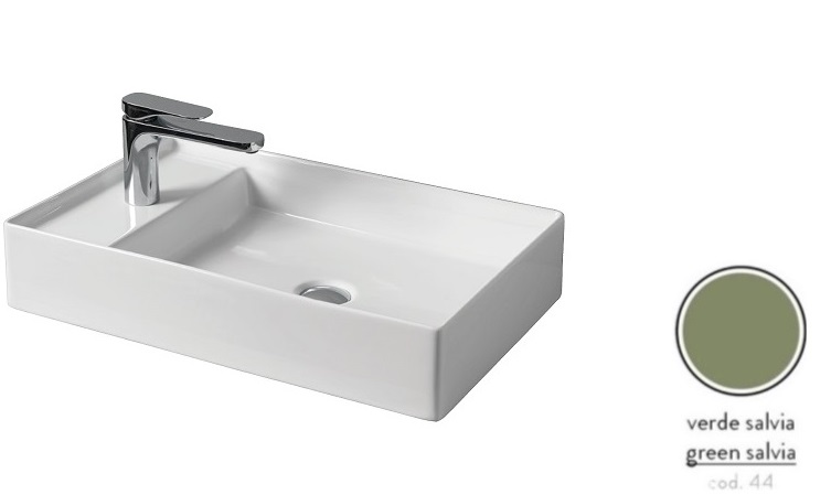 Раковина для ванной ArtCeram Scalino 60х38 см керамика зеленый шалфей SCL003 44;00