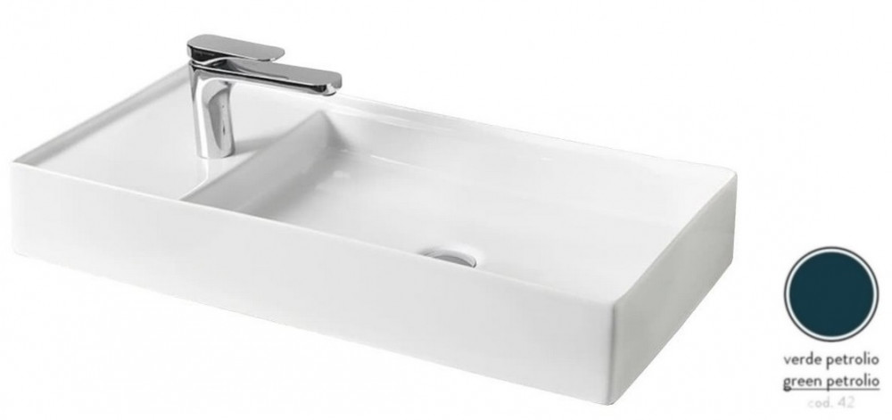 Раковина для ванной ArtCeram Scalino 75х38 см керамика сине-зеленый SCL004 42;00