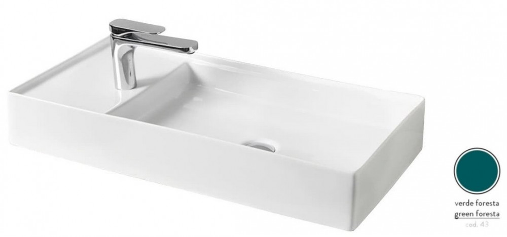 Раковина для ванної ArtCeram Scalino 75х38 см зелена кераміка SCL004 43;00