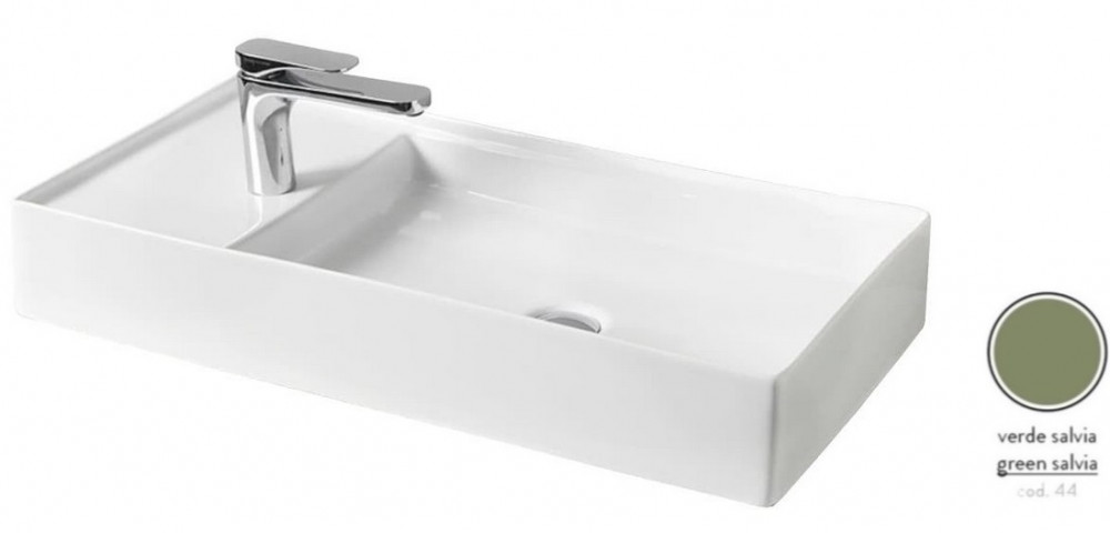 Раковина для ванной ArtCeram Scalino 75х38 см керамика зеленый шалфей SCL004 44;00