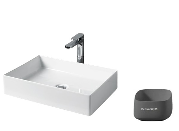 Раковина для ванної ArtCeram Scalino 55х38 см кераміка сіро-синій (denim) SCL002 37;00