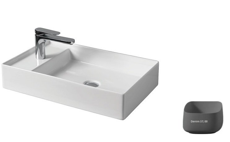 Раковина для ванної ArtCeram Scalino 60х38 см кераміка сіро-синій (denim) SCL003 37;00