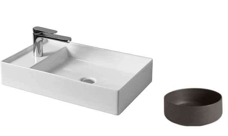 Раковина для ванной ArtCeram Scalino 60х38 см керамика чёрный (nero roma) SCL003 20;00