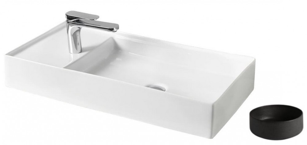 Раковина для ванной ArtCeram Scalino 75х38 см керамика чёрный (nero germania) SCL004 21;00