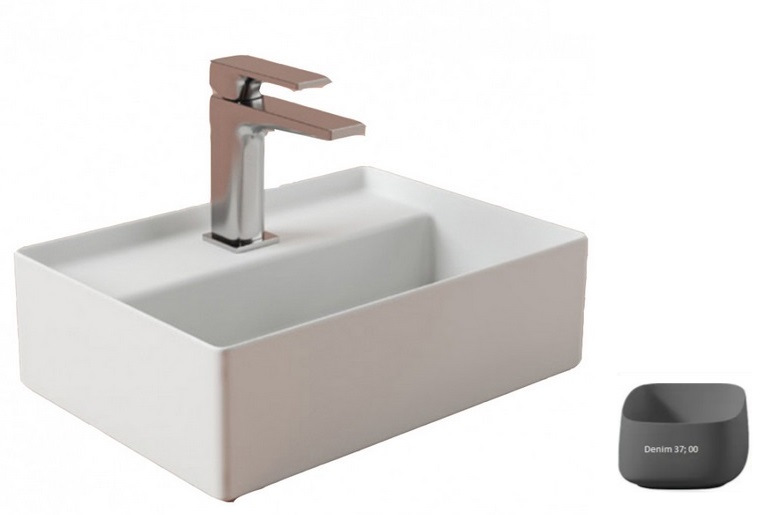 Раковина для ванной ArtCeram Scalino 38х27 см керамика серо-синий (denim) SCL005 37;00