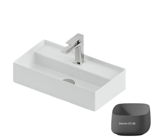 Раковина для ванной ArtCeram Scalino 50х27 см керамика серо-синий (denim) SCL006 37;00