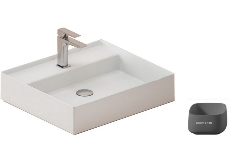 Раковина для ванной ArtCeram Scalino 55х48 см керамика серо-синий (denim) SCL007 37;00