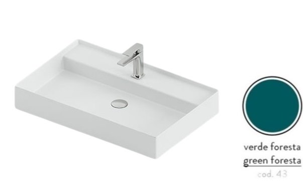 Раковина для ванной ArtCeram Scalino 75х48 см керамика зеленый SCL008 43;00