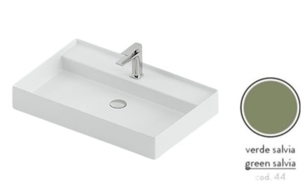Раковина для ванной ArtCeram Scalino 75х48 см керамика зеленый шалфей SCL008 44;00