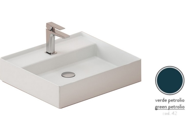 Раковина для ванной ArtCeram Scalino 55х48 см керамика сине-зеленый SCL007 42;00