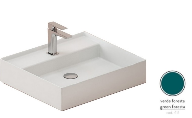 Раковина для ванной ArtCeram Scalino 55х48 см керамика зеленый SCL007 43;00