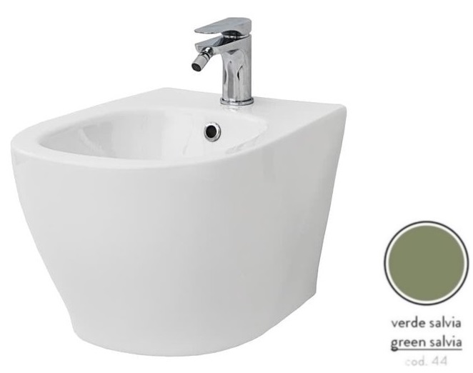 Биде подвесное ArtCeram Ten 36х52 см керамика зеленый шалфей TEB004 44;00