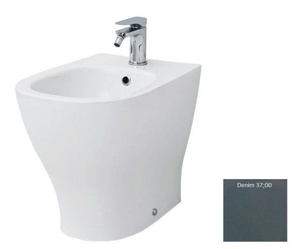 Биде напольное ArtCeram Ten 36х52 см керамика серо-синий (denim) TEB001 37;00