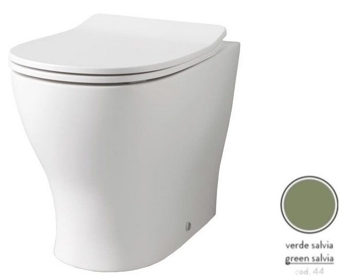 Унитаз напольный ArtCeram Ten 36х52 см керамика зеленый шалфей TEV002 44;00