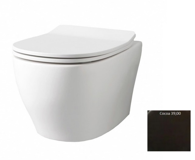 Унітаз підвісний ArtCeram Ten 4.0 безободковий 36х52 см кераміка коричневий TEV006 39;00