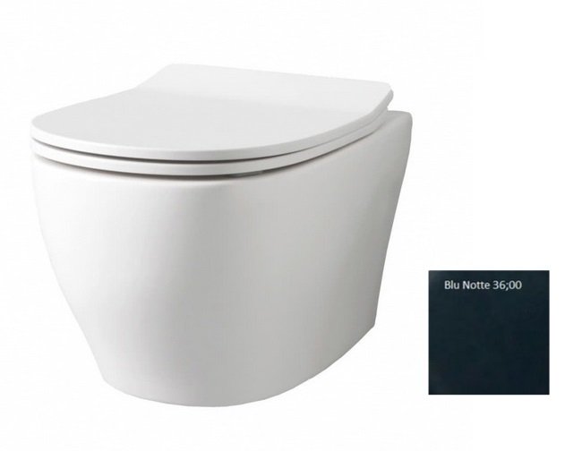 Унитаз подвесной ArtCeram Ten 4.0 безободковый 36х52 см керамика темно-синий TEV006 36;00