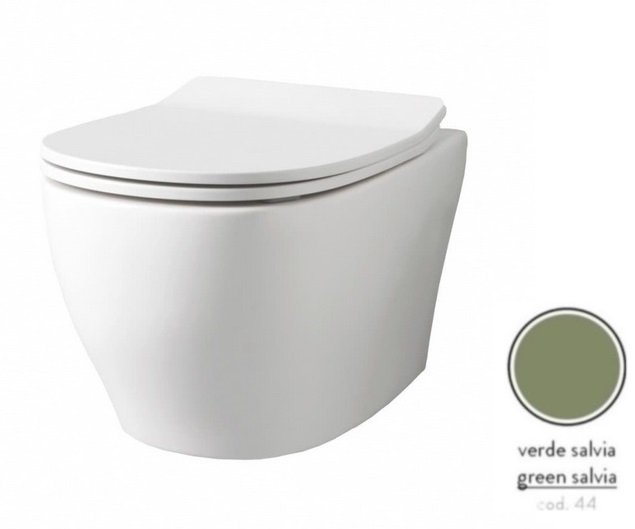 Унітаз підвісний ArtCeram Ten 4.0 безободковий 36х52 см кераміка зелена шавлія TEV006 44;00