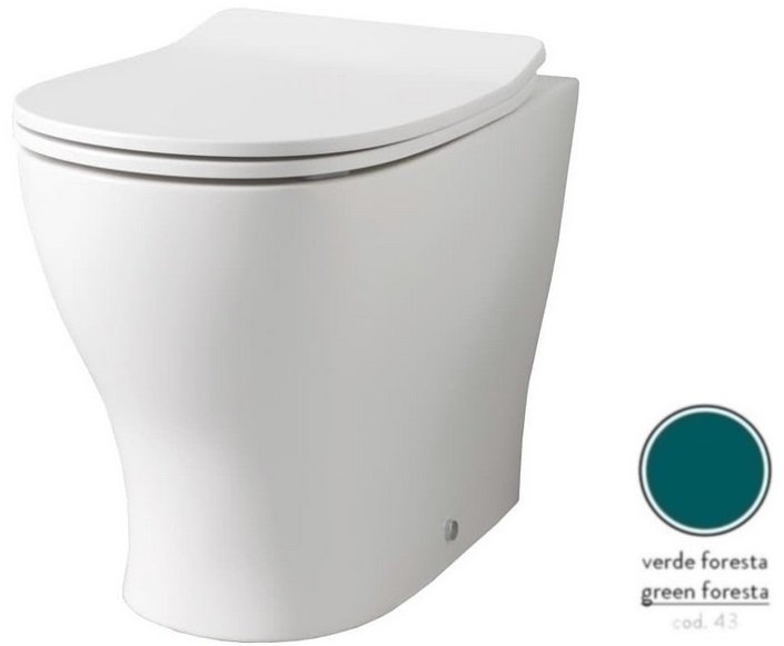 Унитаз напольный ArtCeram Ten 4.0 безободковый 36х52 см керамика зеленый TEV007 43;00