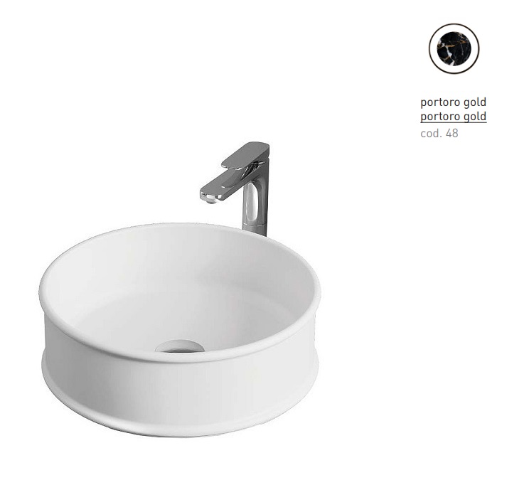 Раковина для ванної кімнати ArtCeram Atelier Ø 44 см кераміка portoro gold ATL001 48;00