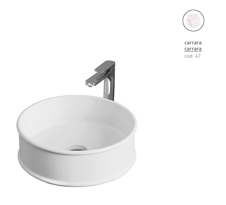 Раковина для ванной ArtCeram Atelier Ø 44 см керамика каррара ATL001 47;00