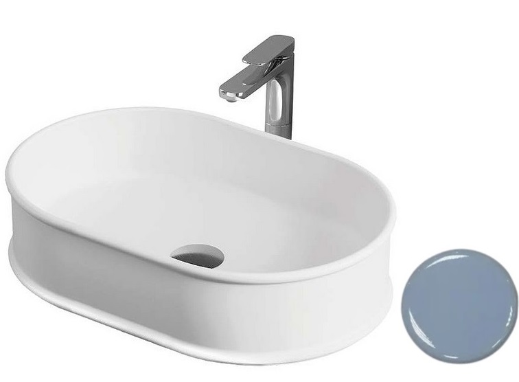 Раковина для ванної ArtCeram Atelier 60х40 см кераміка блакитний ATL002 32;00