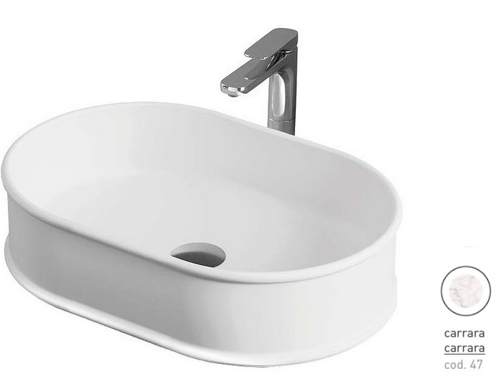 Раковина для ванної ArtCeram Atelier 60х40 см кераміка каррара ATL002 47;00