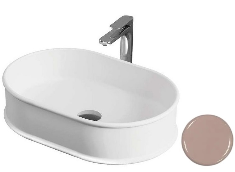 Раковина для ванної ArtCeram Atelier 60х40 см рожева кераміка ATL002 33;00