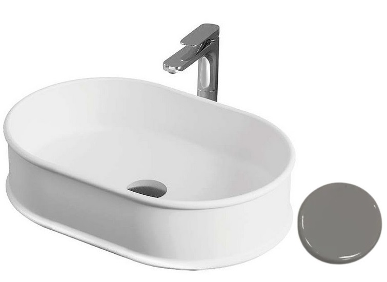 Раковина для ванной ArtCeram Atelier 60х40 см керамика серый ATL002 34;00