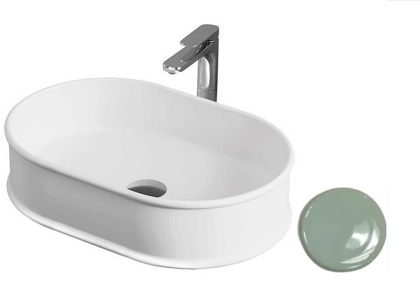 Раковина для ванной ArtCeram Atelier 60х40 см керамика светло-зеленый ATL002 35;00