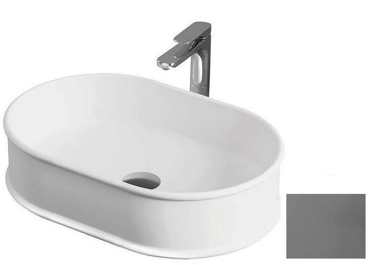 Раковина для ванной ArtCeram Atelier 60х40 см керамика серо-синий ATL002 37;00