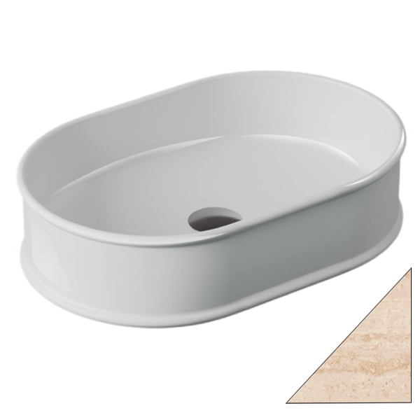 Раковина для ванної ArtCeram Atelier 60х40 см кераміка травертин ATL002 45;00