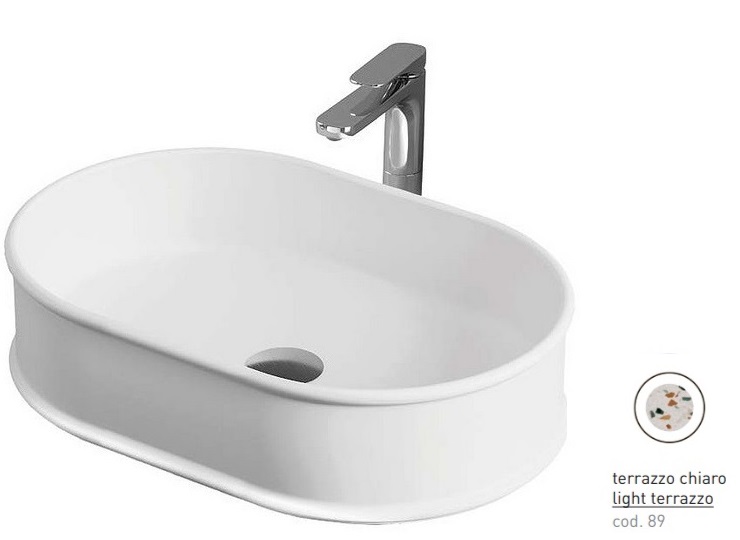 Раковина для ванной ArtCeram Atelier 60х40 см керамика terrazo chiaro ATL002 89;00