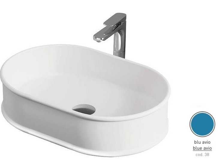 Раковина для ванной ArtCeram Atelier 60х40 см керамика синий ATL002 38;00