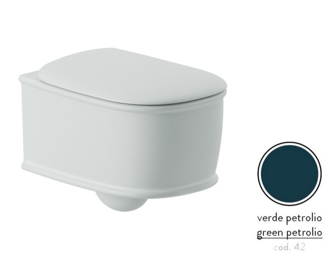 Унітаз підвісний ArtCeram Atelier безободковий 37,5х52,5 см кераміка синьо-зелений ATV001 42;00