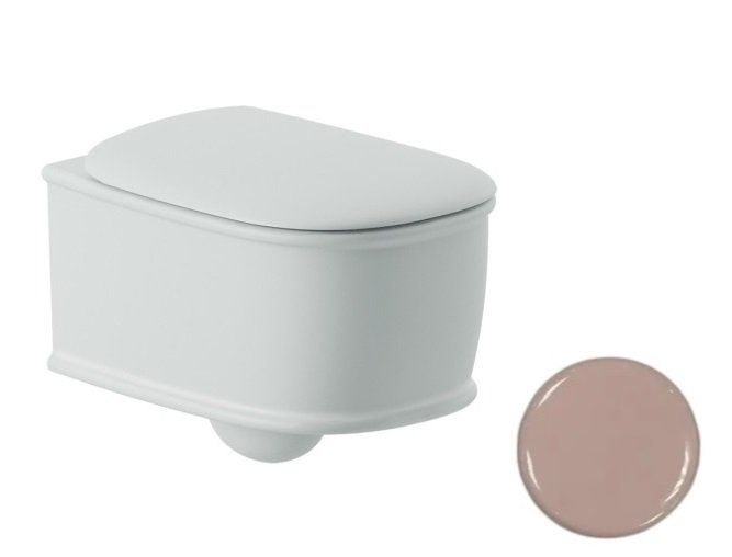 Унітаз підвісний ArtCeram Atelier безободковий 37,5х52,5 см кераміка рожевий ATV001 33;00