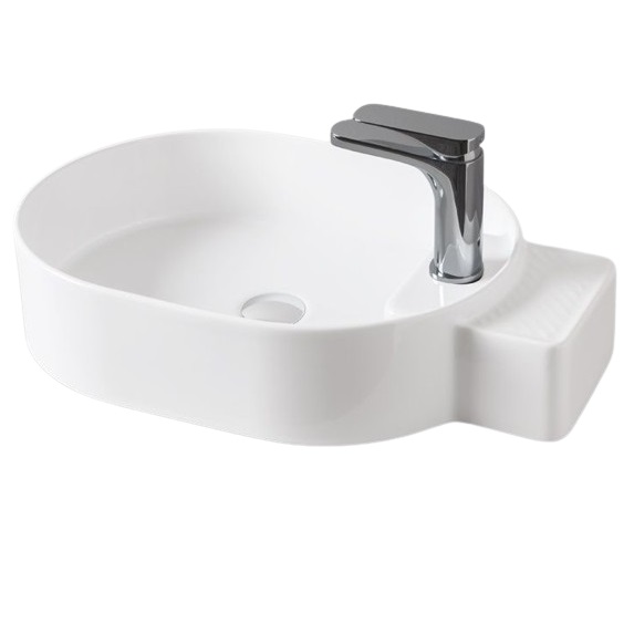 Раковина для ванной ArtCeram Cartesio 58х36 см с отверстием под смеситель керамика белый CAL001 01;00