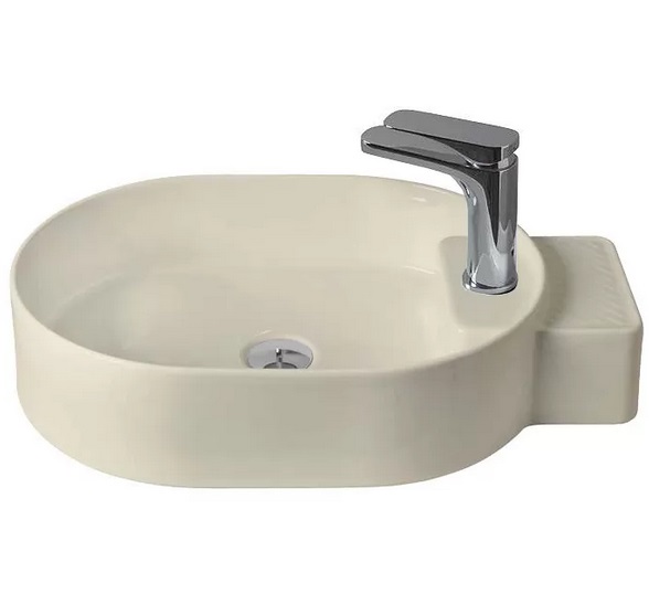 Раковина для ванной ArtCeram Cartesio 58х36 см с отверстием под смеситель керамика шампань CAL001 02;00