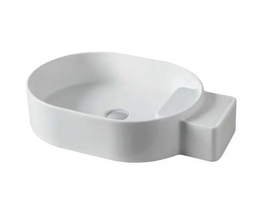 Раковина для ванної кімнати ArtCeram Cartesio 58х36 см без отвору під змішувач кераміка білий матовий CAL001 05;99