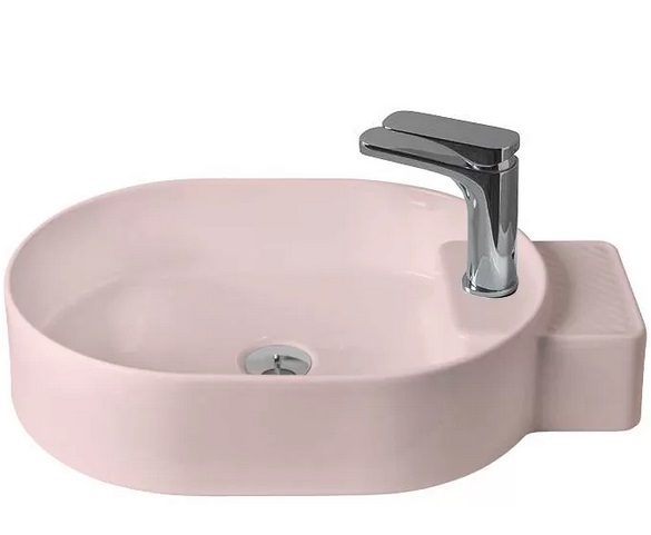 Раковина для ванной ArtCeram Cartesio 58х36 см с отверстием под смеситель керамика розовый CAL001 33;00