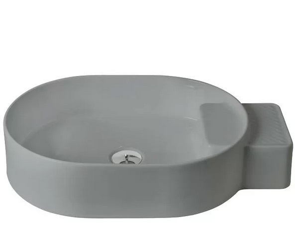 Раковина для ванной ArtCeram Cartesio 58х36 см без отверстия под смеситель керамика серый CAL001 34;99