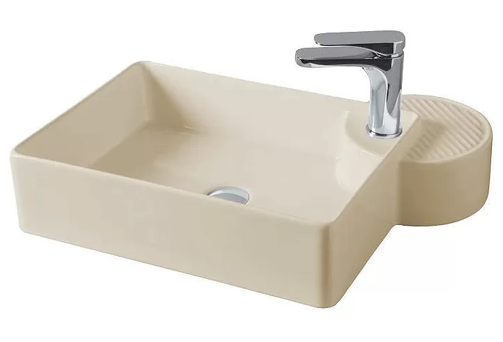 Раковина для ванной ArtCeram Cartesio 58х44 см с отверстием под смеситель керамика шампань CAL002 02;00