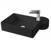 Раковина для ванной ArtCeram Cartesio 58х44 см с отверстием под смеситель керамика черный матовый CAL002 17;00