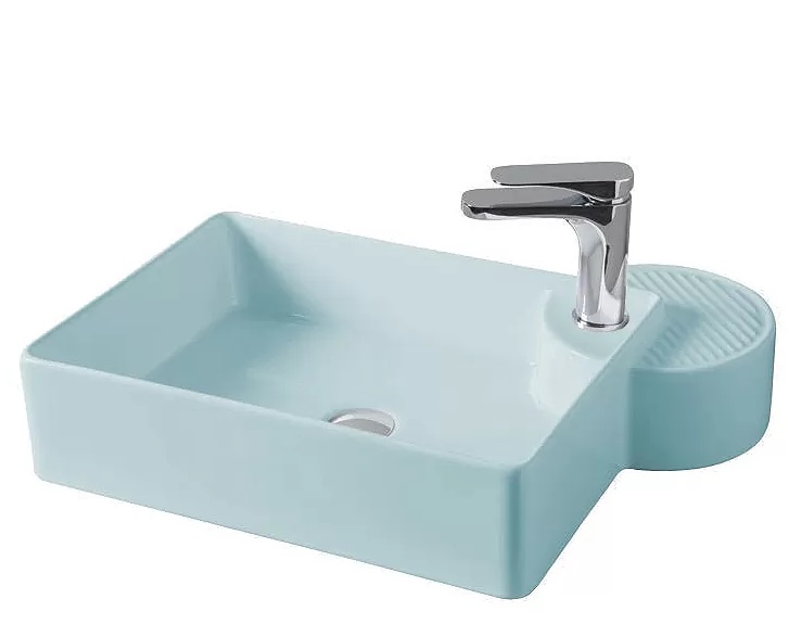 Раковина для ванной ArtCeram Cartesio 58х44 см с отверстием под смеситель керамика голубой CAL002 32;00