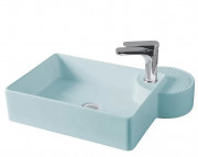 Раковина для ванної ArtCeram Cartesio 58х44 см з отвором під змішувач кераміка блакитний CAL002 32;00