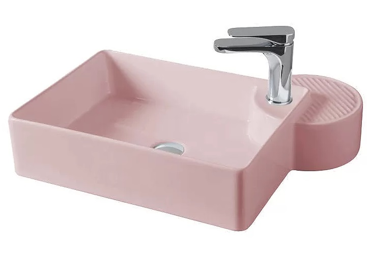 Раковина для ванной ArtCeram Cartesio 58х44 см с отверстием под смеситель керамика розовый CAL002 33;00
