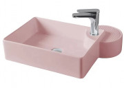 Раковина для ванной ArtCeram Cartesio 58х44 см с отверстием под смеситель керамика розовый CAL002 33;00